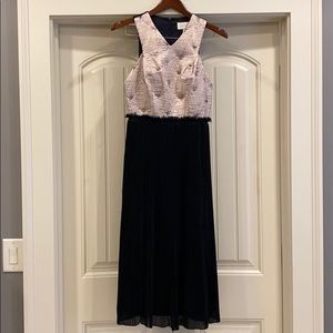 NWT Anthropologie Rose Gold Pleated Midi Dress